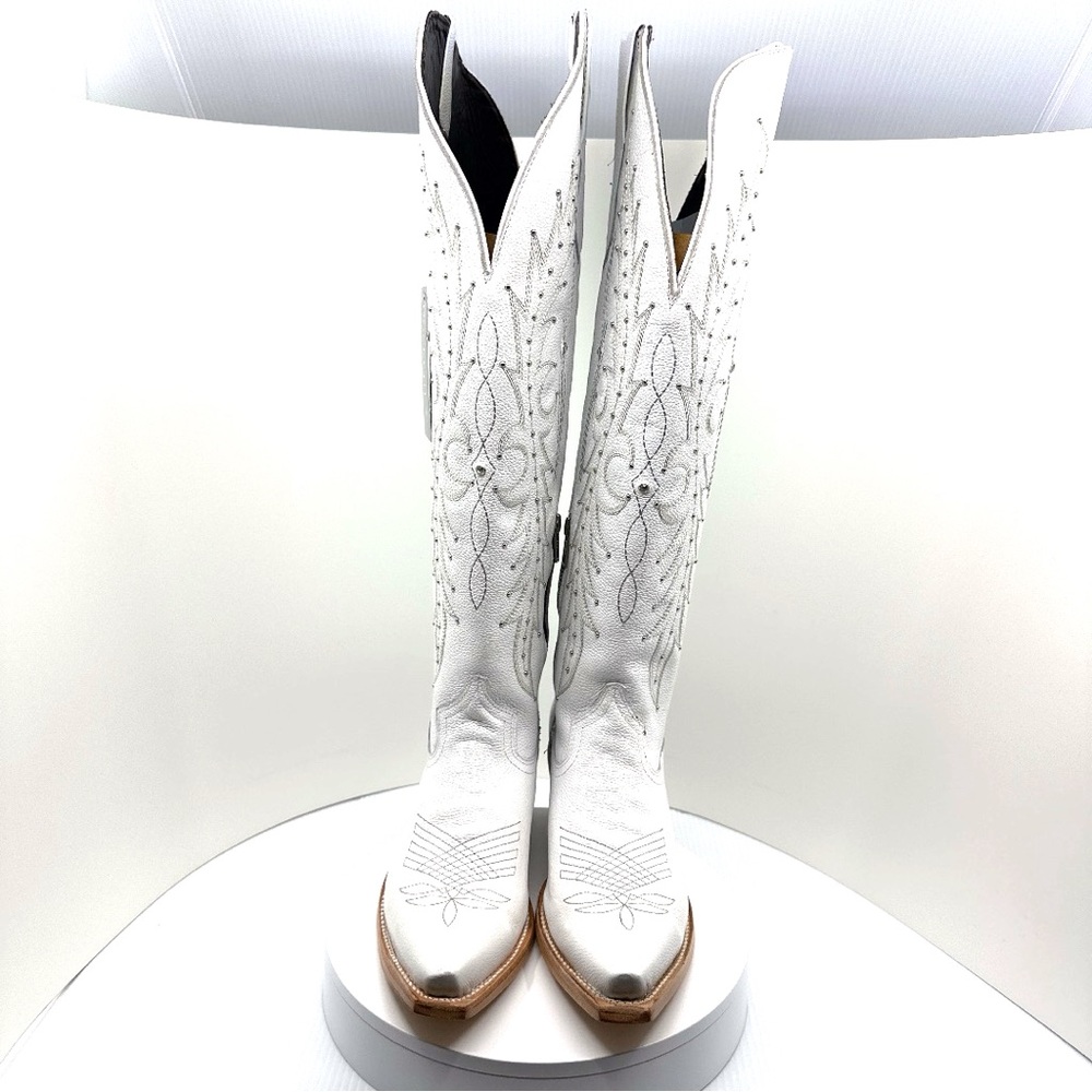 🔥NIB W/Tags ROCKEM Paulina Tall Wide Calf Friendly Snip Toe Cowgirl Boots Size 7 - Picture 3 of 17